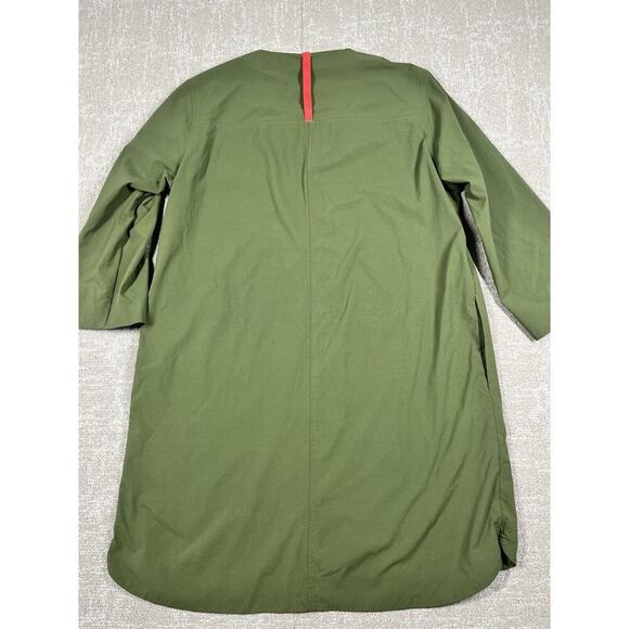 Topo Designs Global Pullover dress olive green stretch shift travel long tunic L - Picture 6 of 7